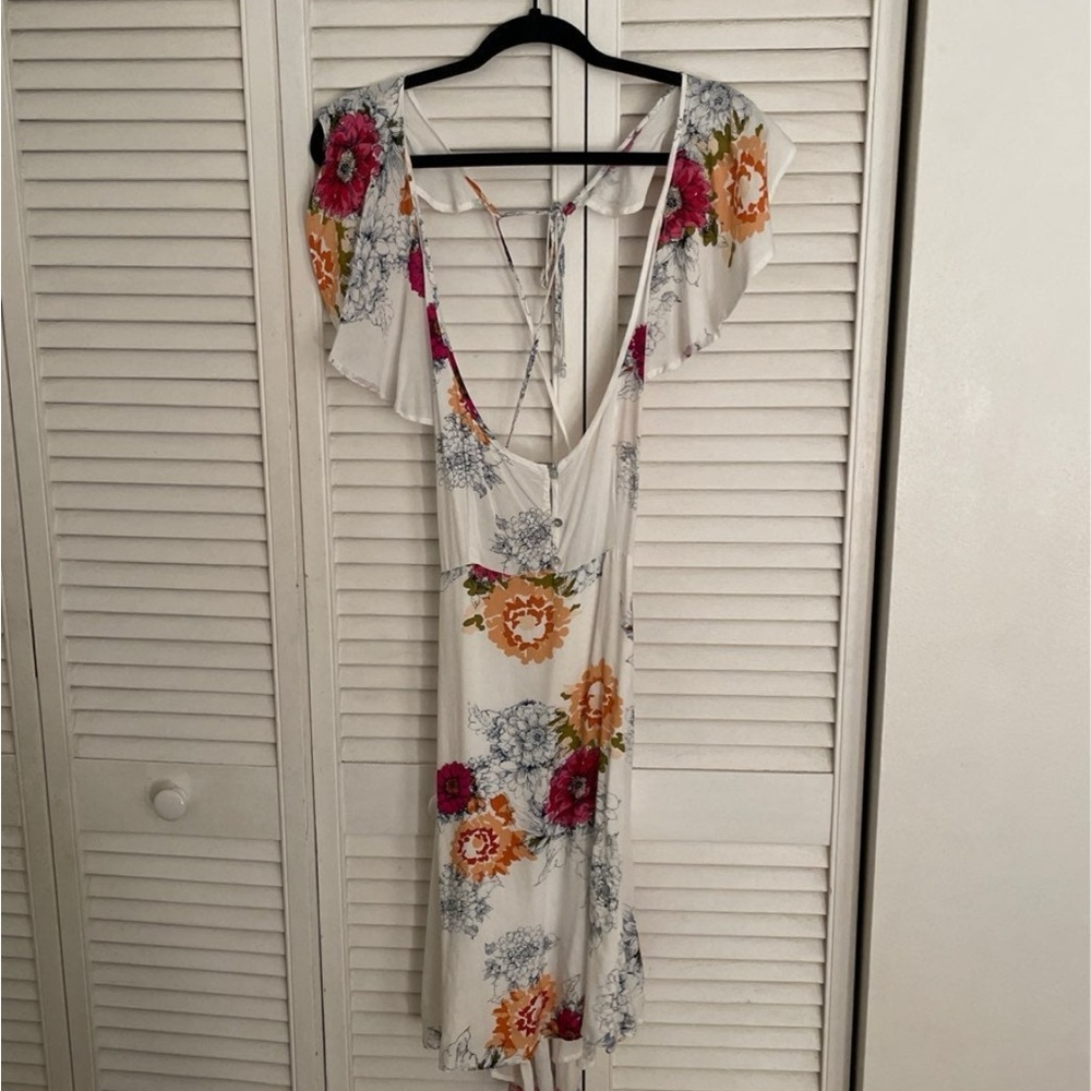 Mahina Floral Print White Dress
